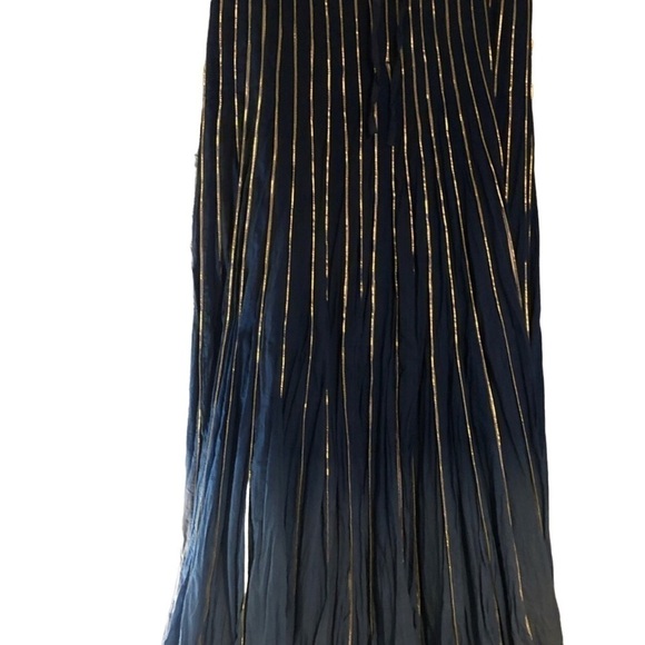 Gorgeous A Line Maxi Skirt Blue Ombré/Gold By Wei Peng - Picture 4 of 10